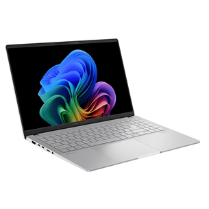 Asus Vivobook S 15 OLED, 15,6'', 120 Hz, OLED, 3K, X Elite, 32 GB, 1 TB, Copilot+, sidabrinis - Nešiojamas kompiuteris