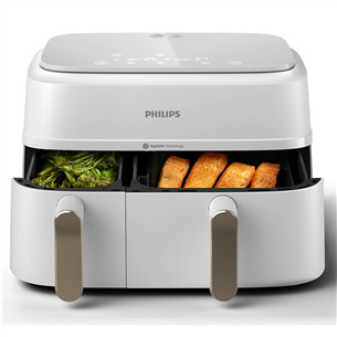 Philips 3000 Series Dual Basket Airfryer, 9 L, 2750 W, balta - Karšto oro gruzdintuvė