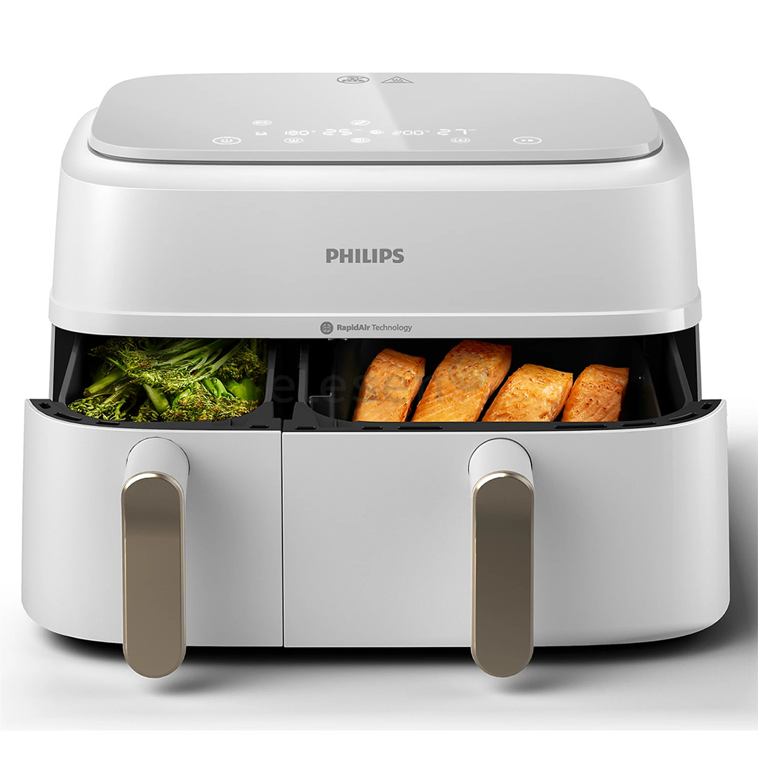 Philips 3000 Series Dual Basket Airfryer, 9 L, 2750 W, balta - Karšto oro gruzdintuvė
