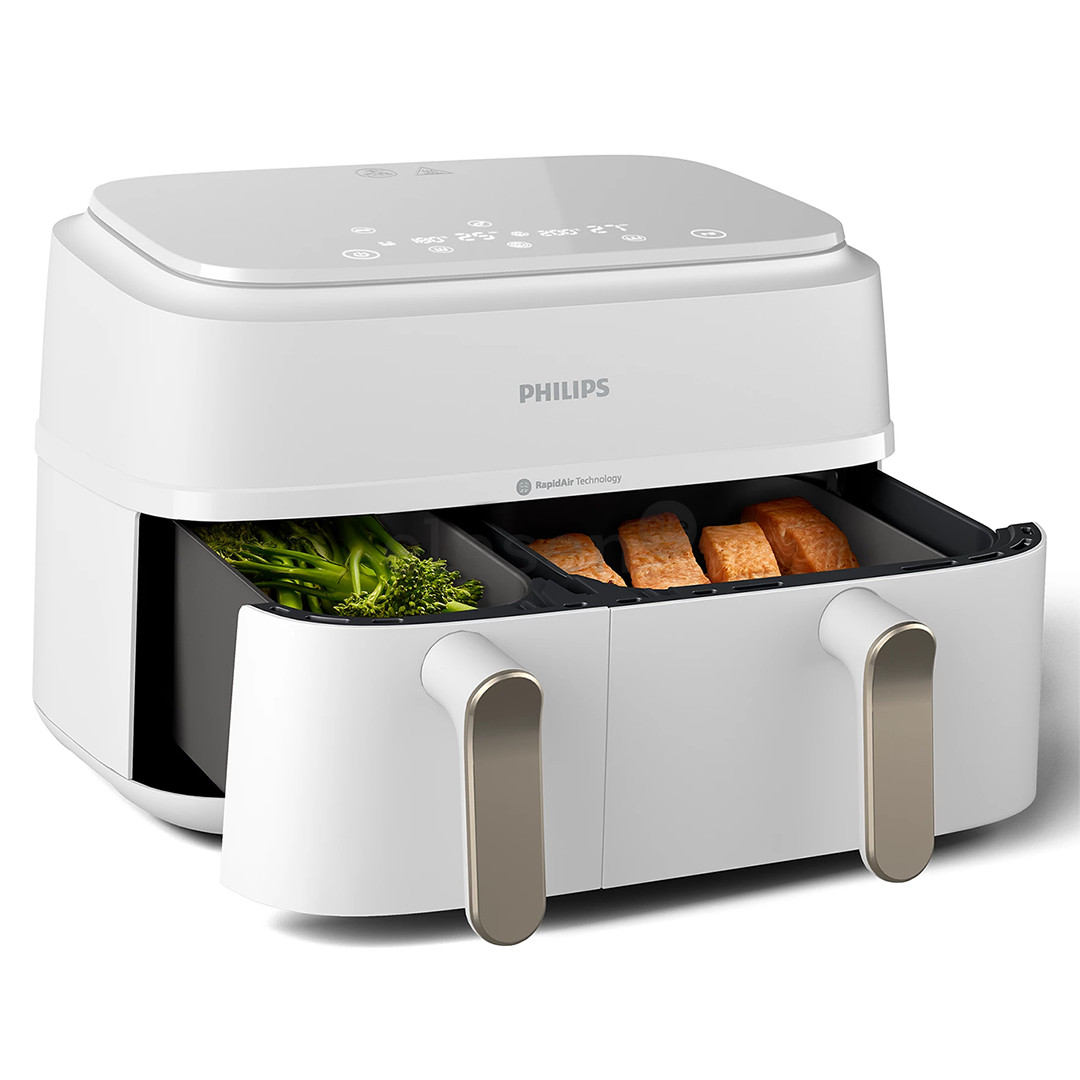 Philips 3000 Series Dual Basket Airfryer, 9 L, 2750 W, balta - Karšto oro gruzdintuvė