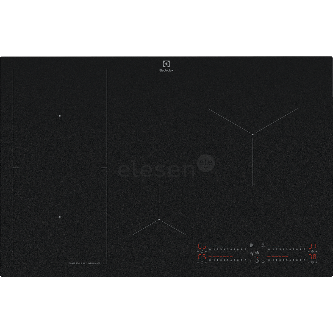 Electrolux 800 Series SaphirMatt, width 77 cm, frameless, black - Built-in induction hob