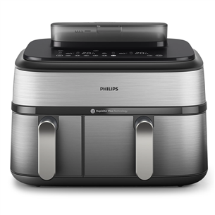 Philips 5000 Series Dual Basket Airfryer, 9 L, 2750 W, sidabro spalvos - Karšto oro gruzdintuvė