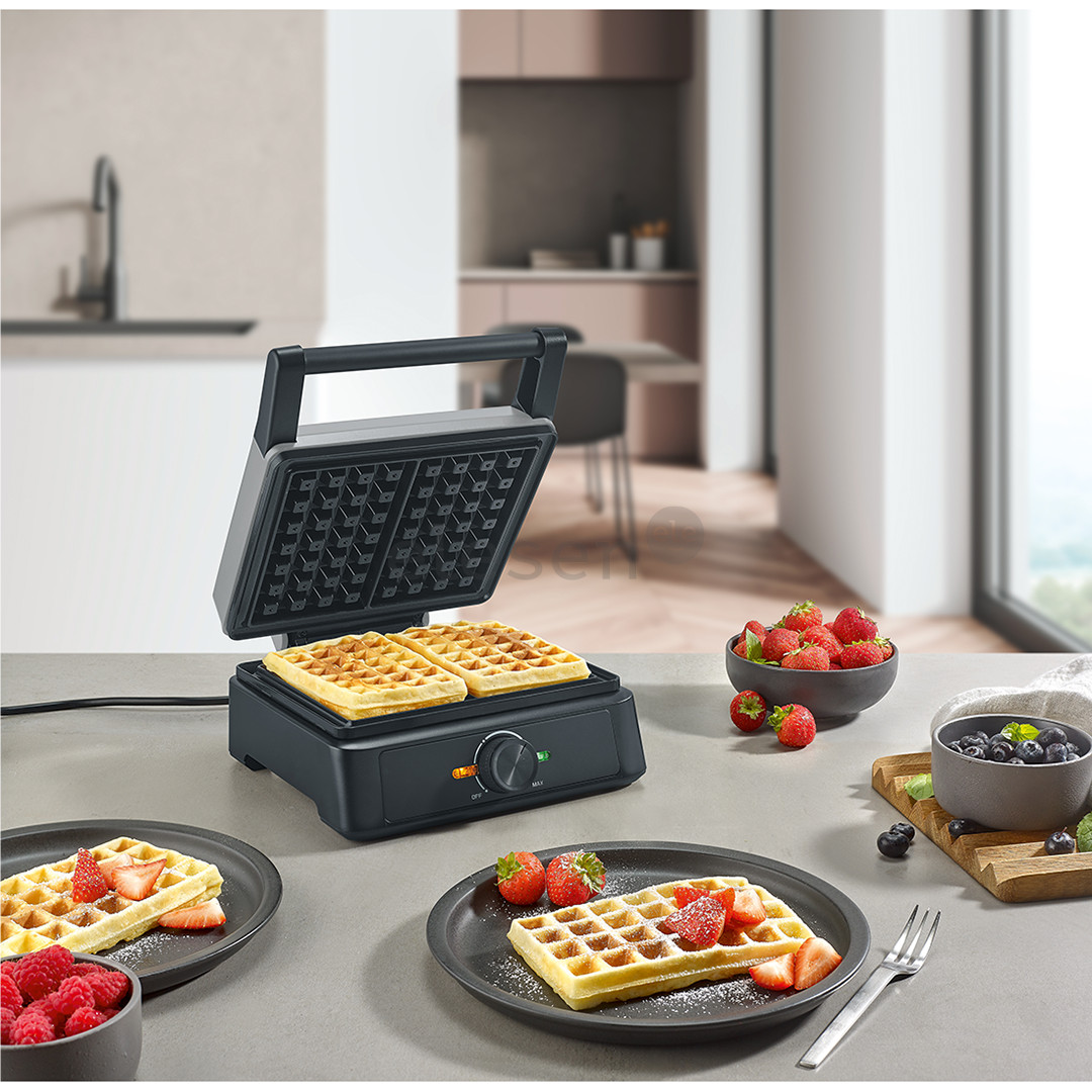 Severin, 1600 W, black - Belgian waffle maker