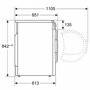 Bosch Series 8, 9 kg, gylis 61.3 cm - Džiovyklė