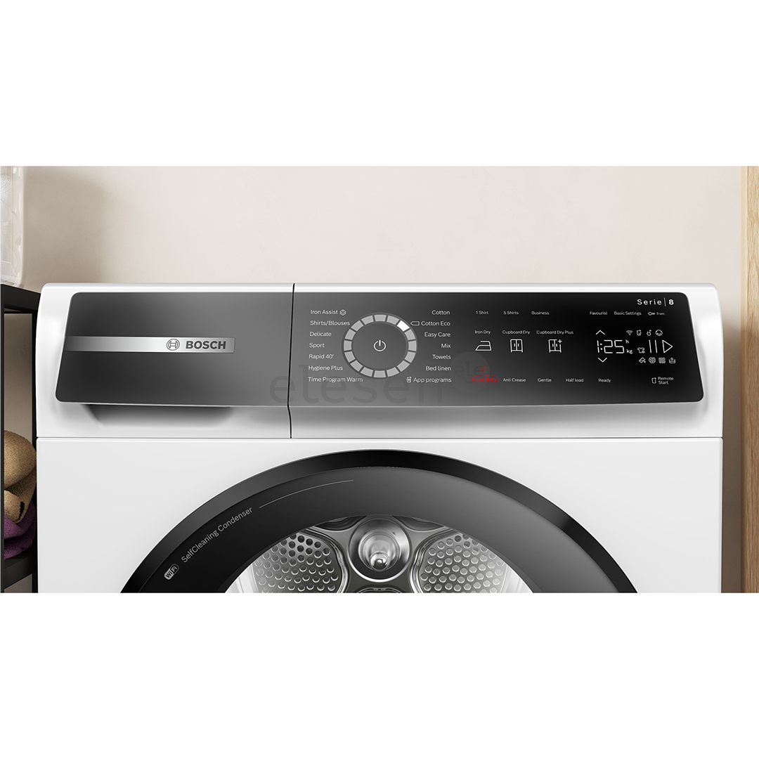 Bosch Series 8, 9 kg, gylis 61.3 cm - Džiovyklė