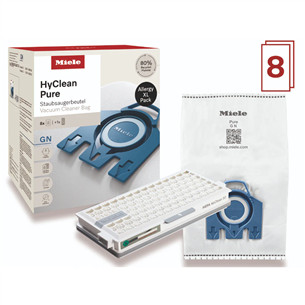 Miele HyClean Pure Allergy XL pakuotė, 8 vnt. - Dulkių siurblių maišeliai + HEPA AirClean filtras 12498170