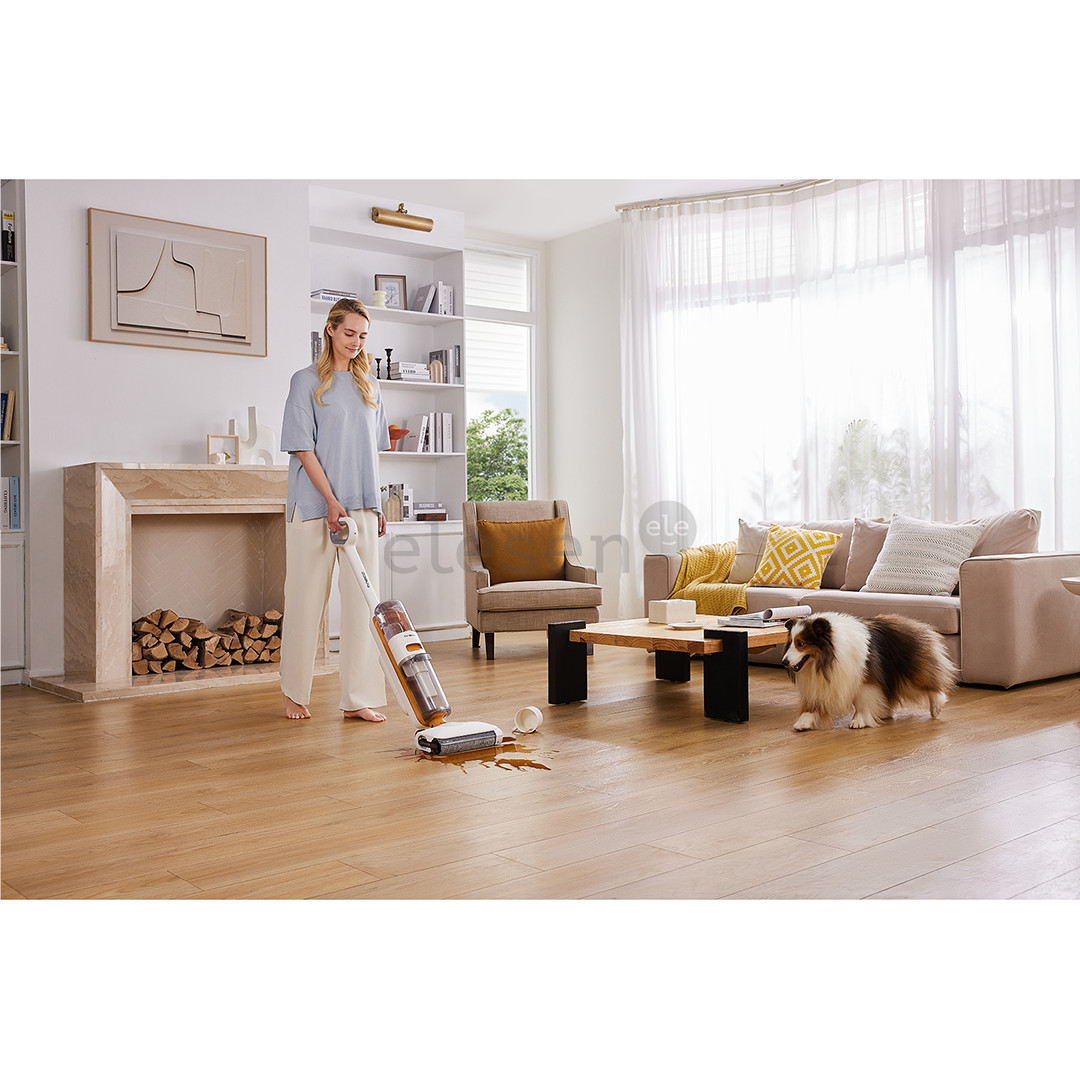 Tinceo iFLOOR Y2 Plus, Wet & Dry, baltas/oranžinis - Belaidis plaunantis siurblys