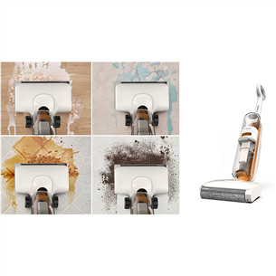 Tinceo iFLOOR Y2 Plus, Wet & Dry, baltas/oranžinis - Belaidis plaunantis siurblys