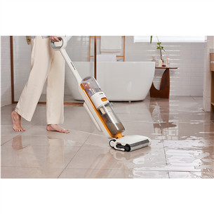 Tinceo iFLOOR Y2 Plus, Wet & Dry, baltas/oranžinis - Belaidis plaunantis siurblys