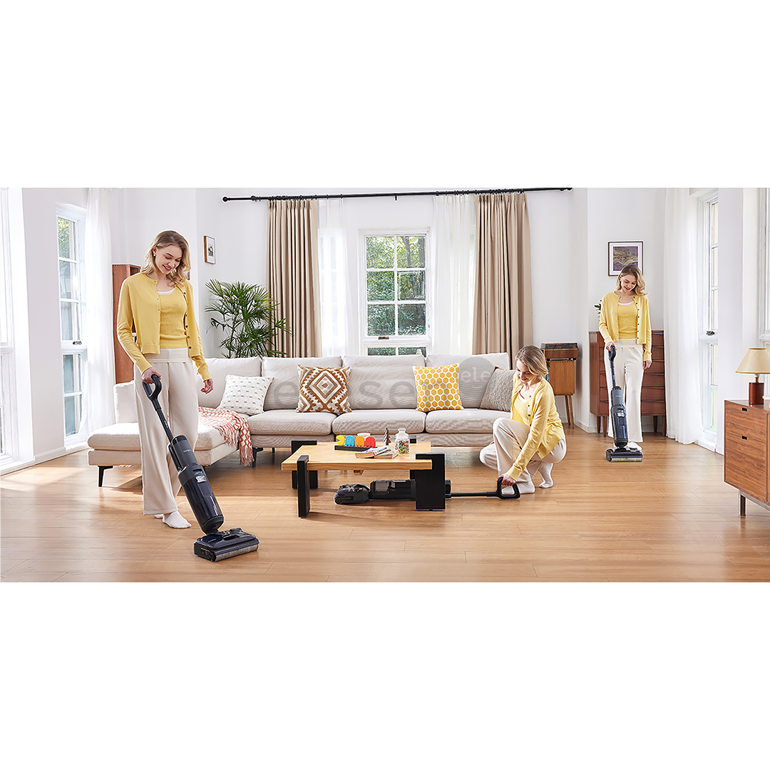 Tineco Floor One S6 Stretch Extreme, pilkas/juodas - Belaidis plaunantis siurblys