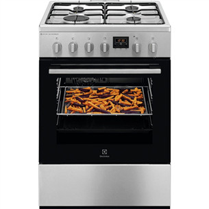 Electrolux Steambake, 58 L, width 60 cm, stainless steel - Gas cooker with electric oven LKK660221X