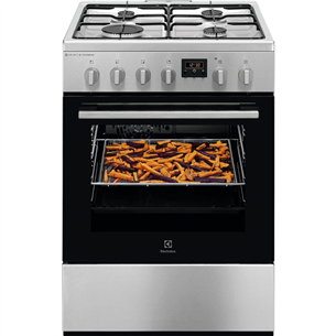 Electrolux Steambake, 58 L, plotis 60 cm, nerūdijančio plieno - Dujinė viryklė su elektrine orkaite LKK660221X