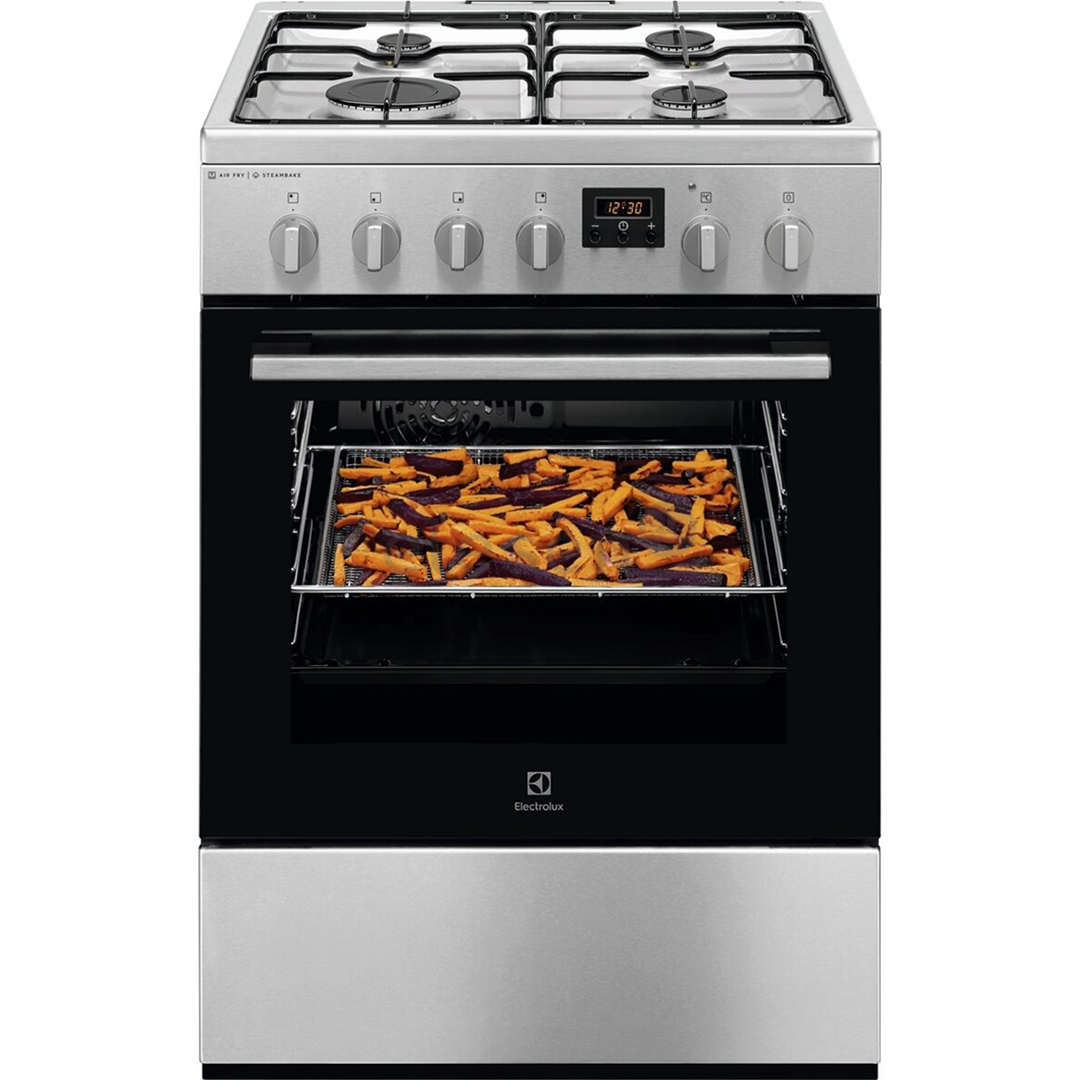 Electrolux Steambake, 58 L, plotis 60 cm, nerūdijančio plieno - Dujinė viryklė su elektrine orkaite