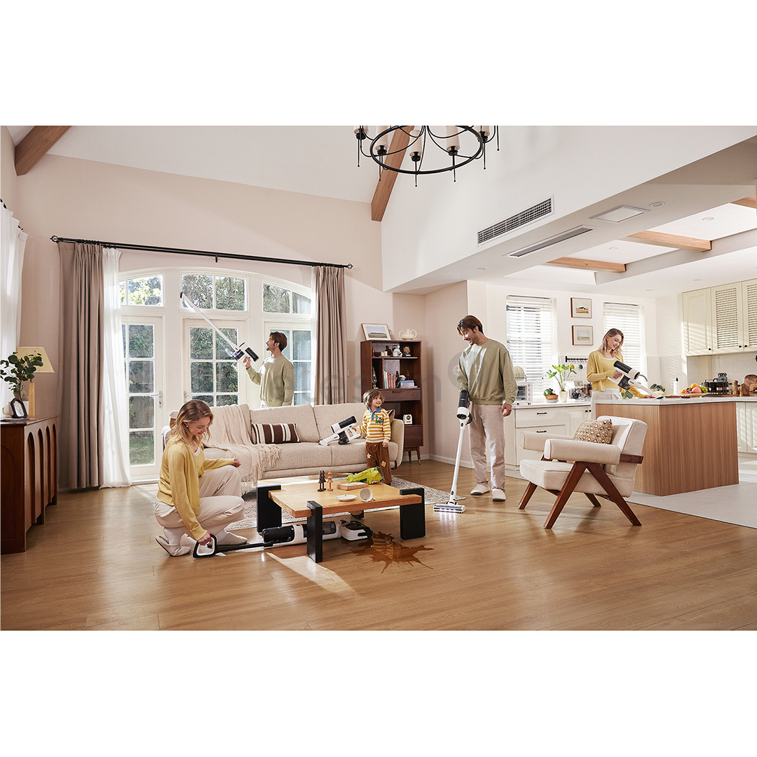 Tineco Switch S6 Stretch Plus, baltas/juodas - Belaidis plaunantis siurblys