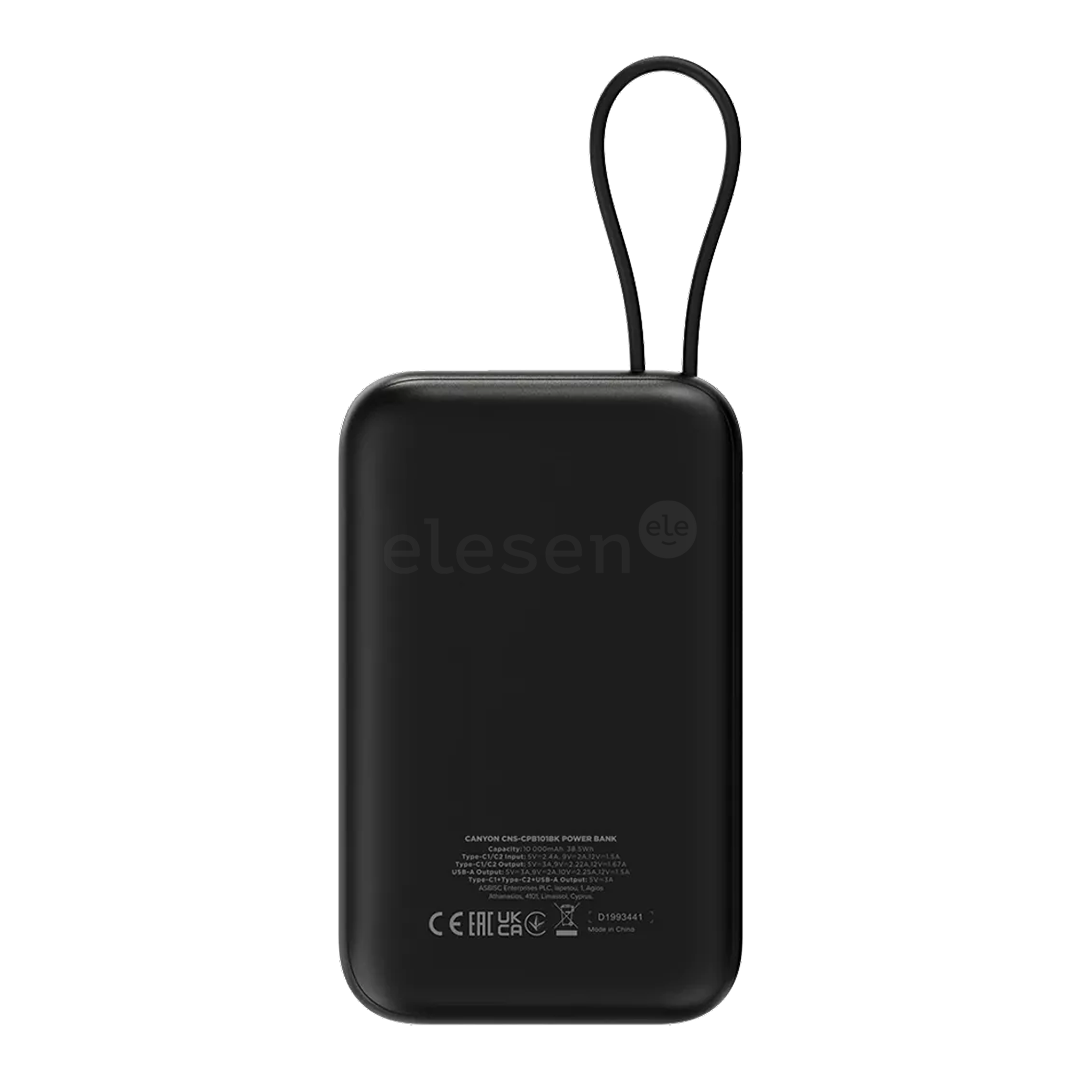 Canyon OnPower 101, 10 000 mAh, juoda - Išorinė baterija