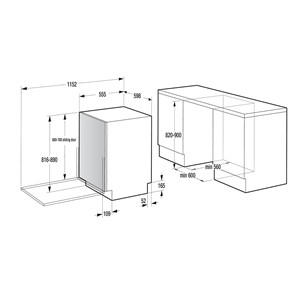 Hisense, 16 комплектов посуды - Интегрируемая посудомоечная машина