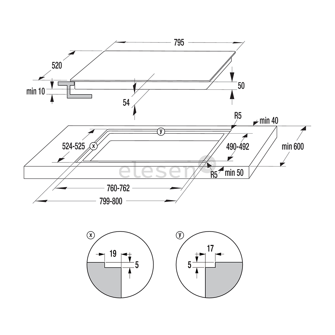 Hisense, width 79,5 cm, black - Built-in induction hob