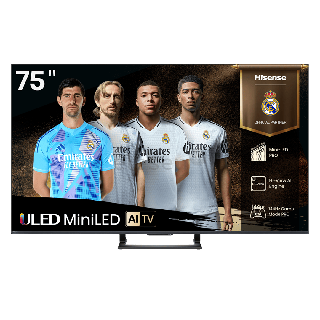 Hisense U7Q, 75'', 4K UHD, Mini LED, juodas - Televizorius