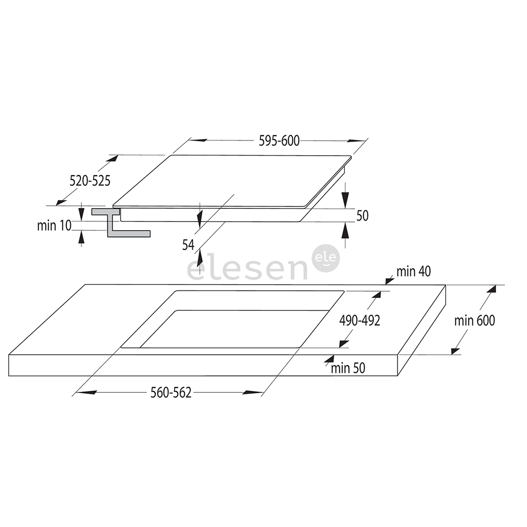 Hisense, plotis 59.5 cm, juoda - Įmontuojama indukcinė kaitlentė