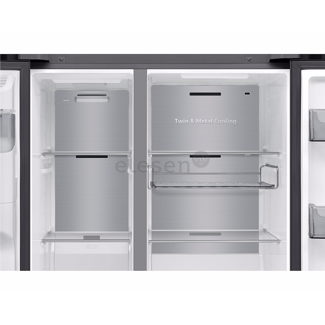 Samsung Bespoke AI Family Hub+, Twin Cooling Plus™, 614 L, aukštis 179 cm, juodas - SBS-šaldytuvas