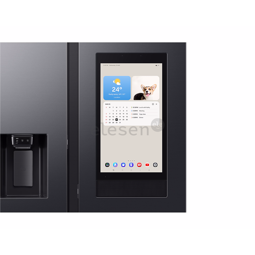 Samsung Bespoke AI Family Hub+, Twin Cooling Plus™, 614 L, aukštis 179 cm, juodas - SBS-šaldytuvas