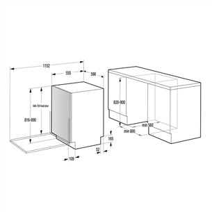 Hisense, 16 комплектов посуды - Интегрируемая посудомоечная машина