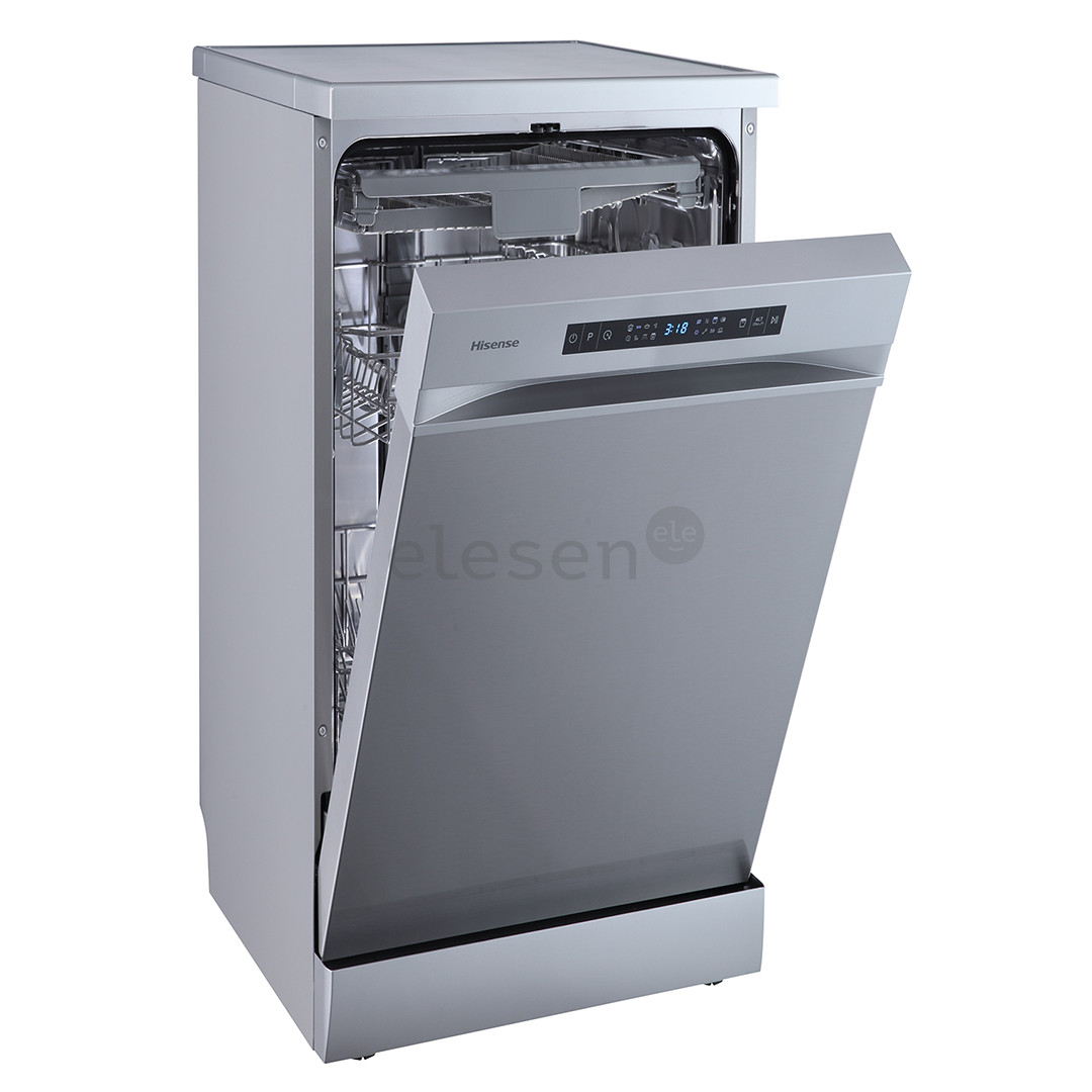 Hisense, 11 place settings, width 44,8 cm, grey - Free standing dishwasher