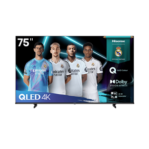 Hisense E7Q, 75'', 4K UHD, QLED, juodas - Televizorius 75E7Q