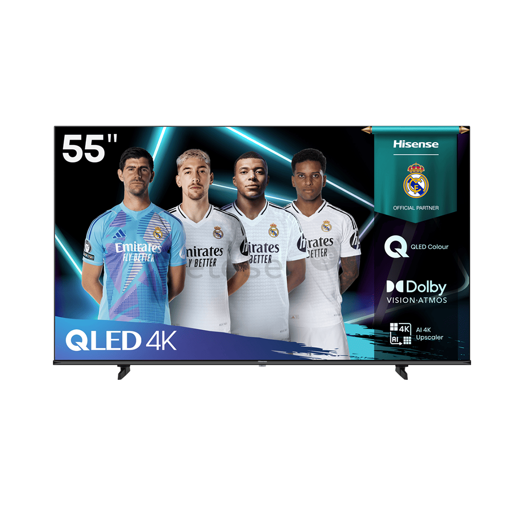 Hisense E7Q, 55'', 4K UHD, QLED, juodas - Televizorius