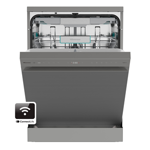 Hisense, 16 komplektų talpa, plotis 60 cm, pilka - Indaplovė HS693A90XAD
