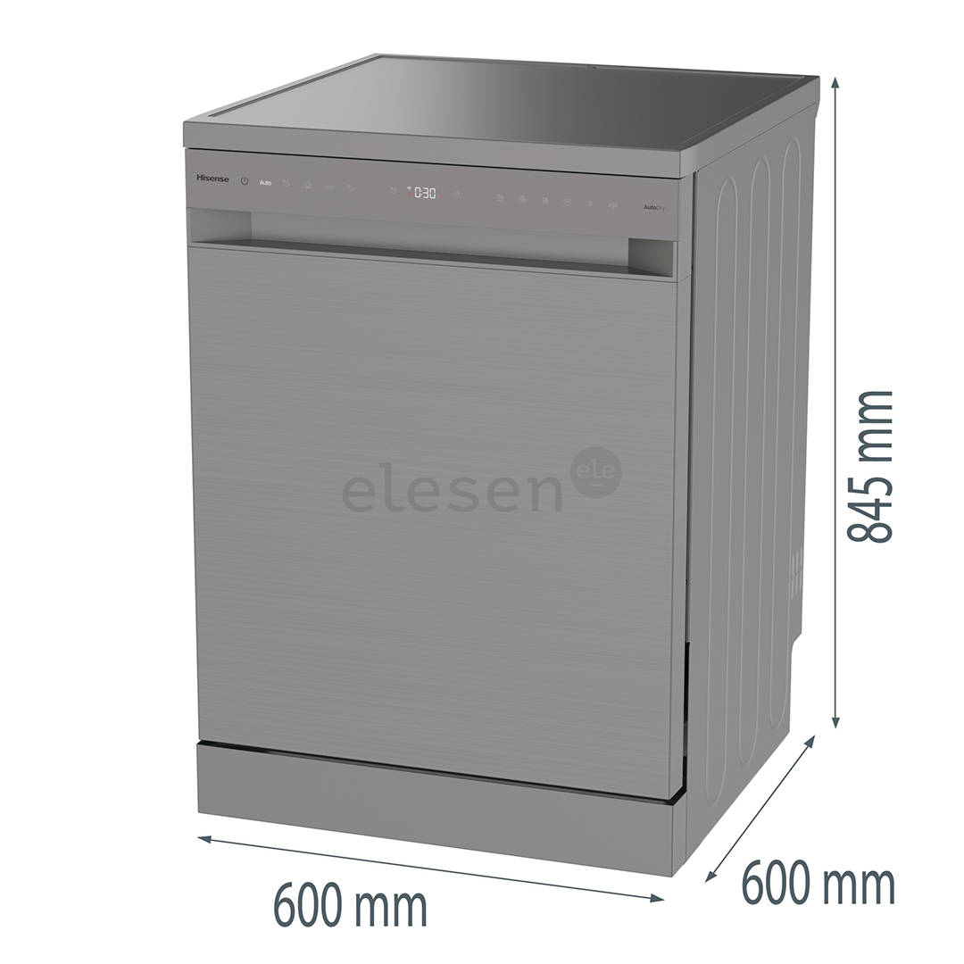 Hisense, 16 komplektų talpa, plotis 60 cm, pilka - Indaplovė