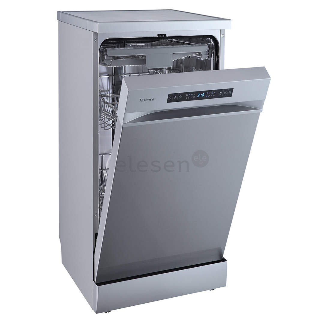 Hisense, 10 place settings, width 44.8 cm, grey - Free standing dishwasher