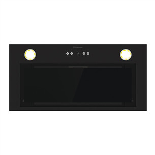 Hisense, 650 m³/val., plotis 60 cm, juodas - Įmontuojamas gartraukis