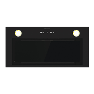 Hisense, 650 m³/h, width 60 cm, black - Built-in cooker hood