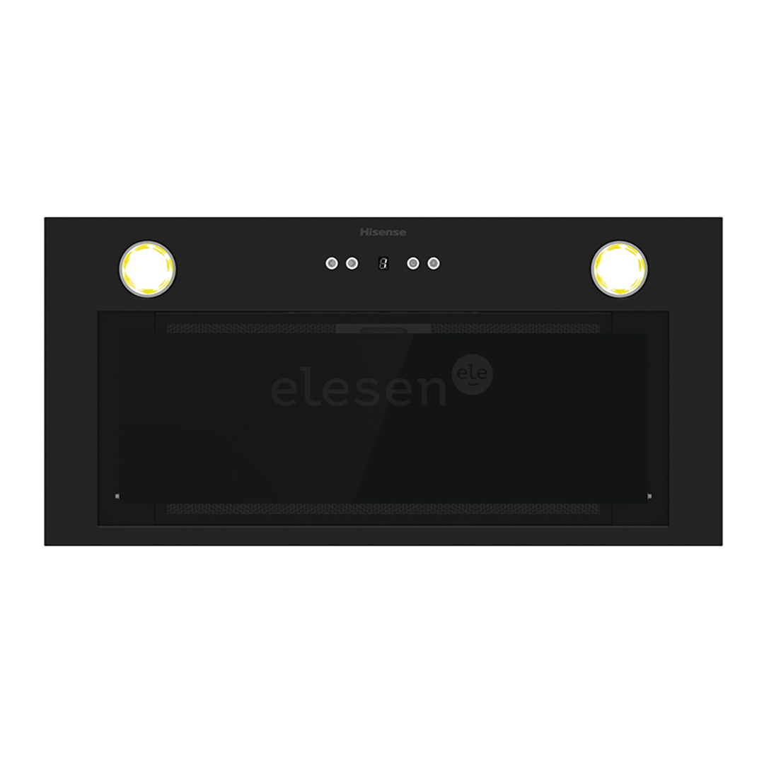 Hisense, 650 m³/h, width 60 cm, black - Built-in cooker hood