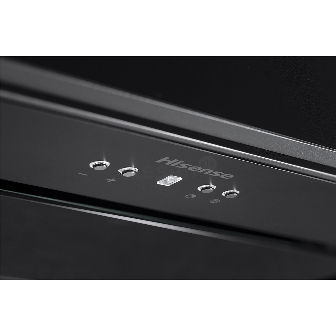 Hisense, 650 m³/h, width 60 cm, black - Built-in cooker hood