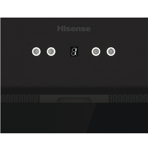 Hisense, 650 m³/h, width 60 cm, black - Built-in cooker hood