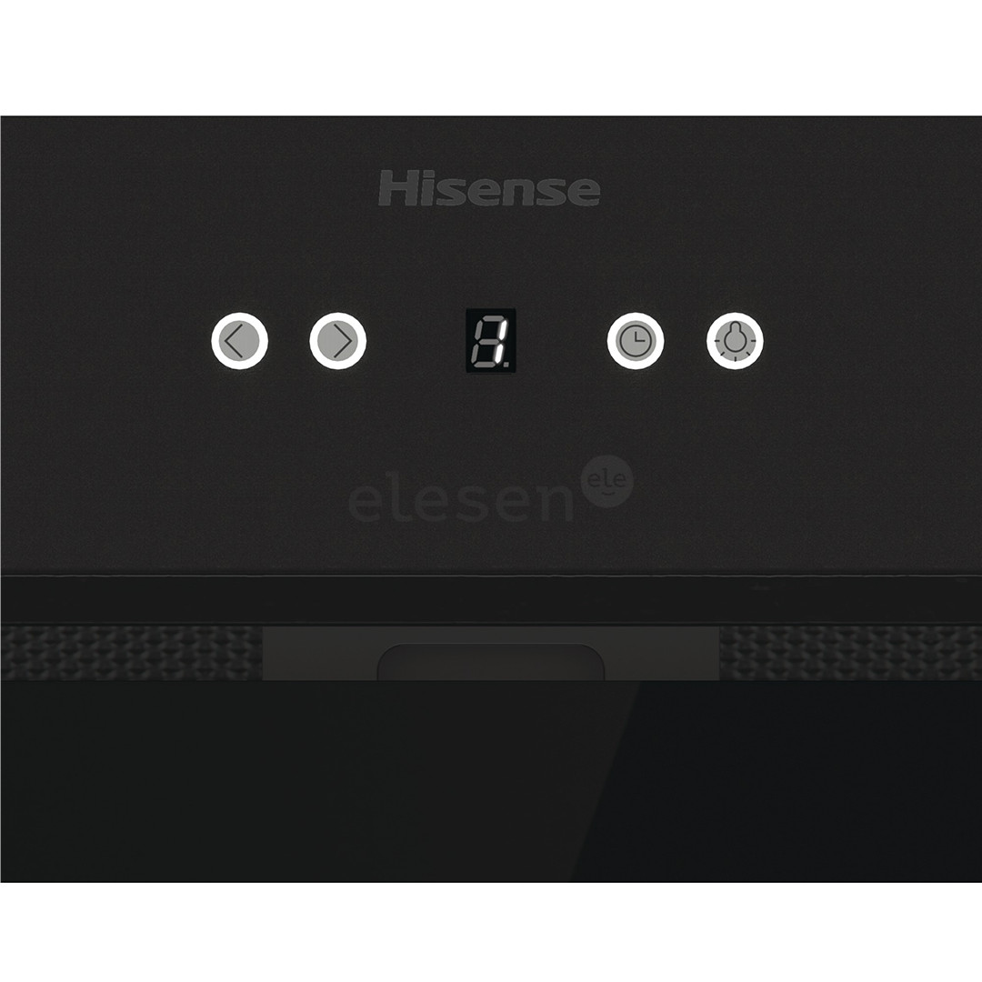 Hisense, 650 m³/val., plotis 60 cm, juodas - Įmontuojamas gartraukis