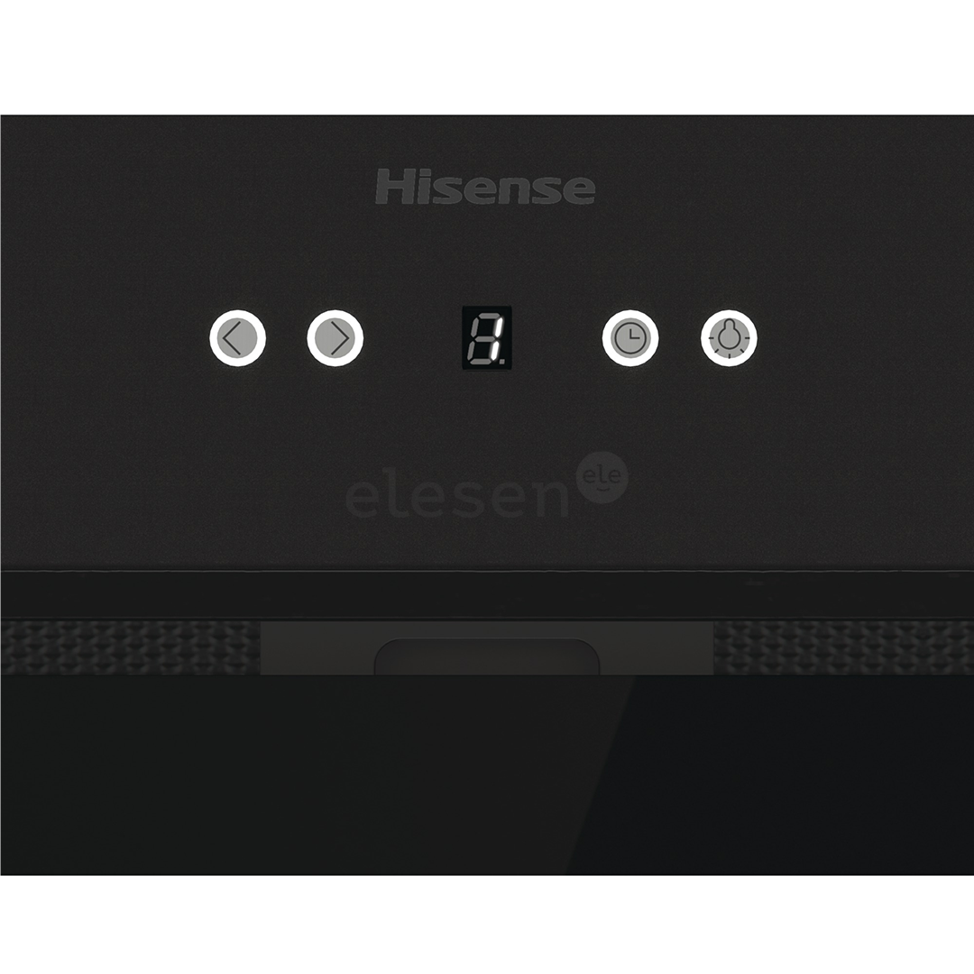 Hisense, 650 m³/h, width 60 cm, black - Built-in cooker hood