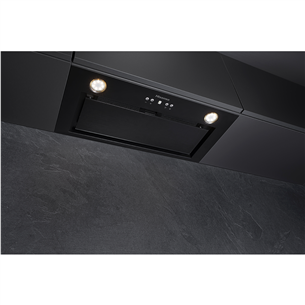 Hisense, 650 m³/h, width 60 cm, black - Built-in cooker hood