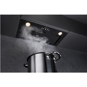 Hisense, 650 m³/h, width 60 cm, black - Built-in cooker hood