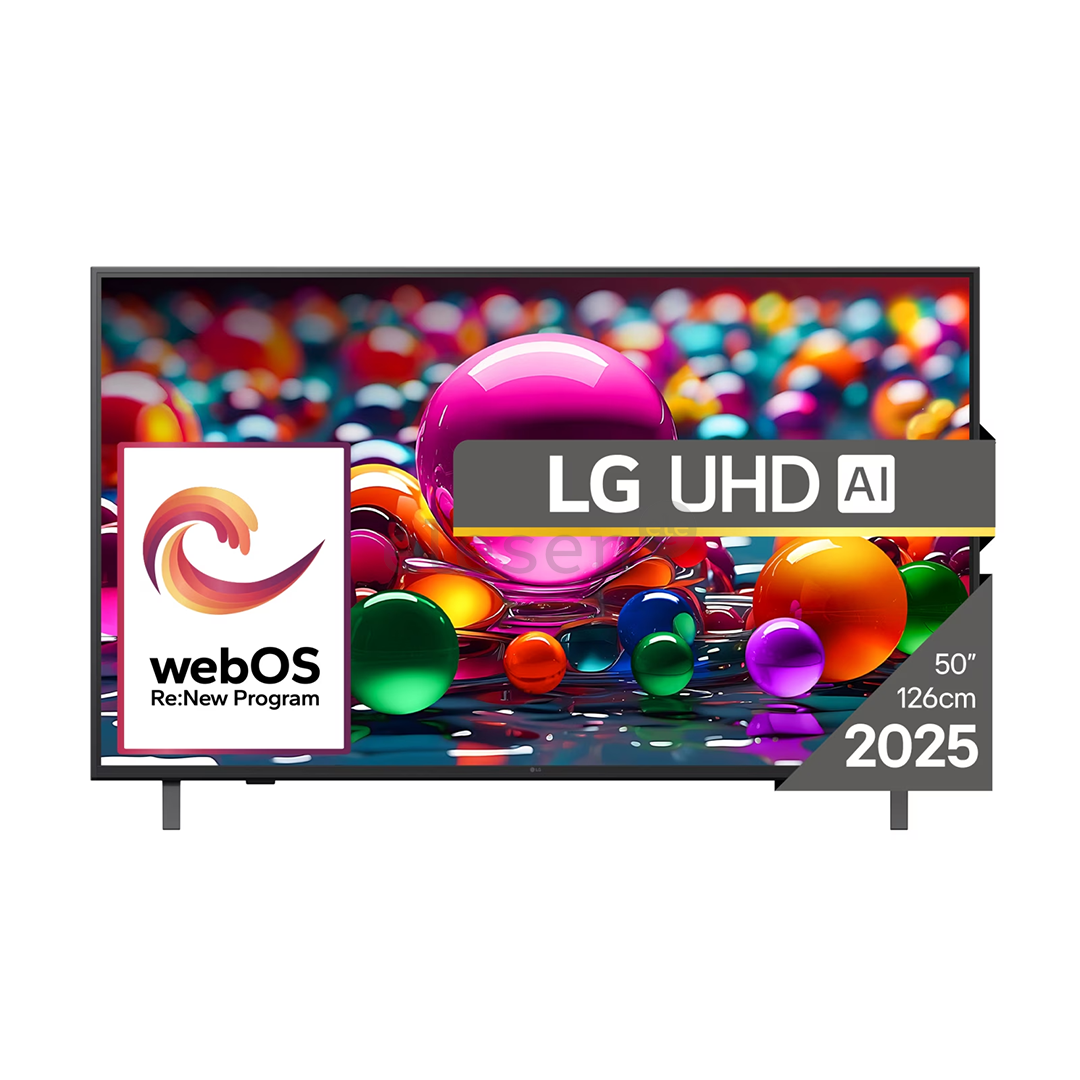 LG UHD AI UA75, 50'', 4K UHD, LED LCD, juodas - Televizorius