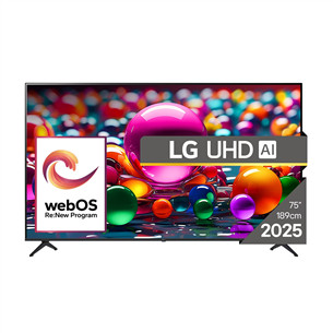 LG UHD AI UA75, 75'', 4K UHD, LED LCD, черный - Телевизор 75UA75006LA.AEUQ