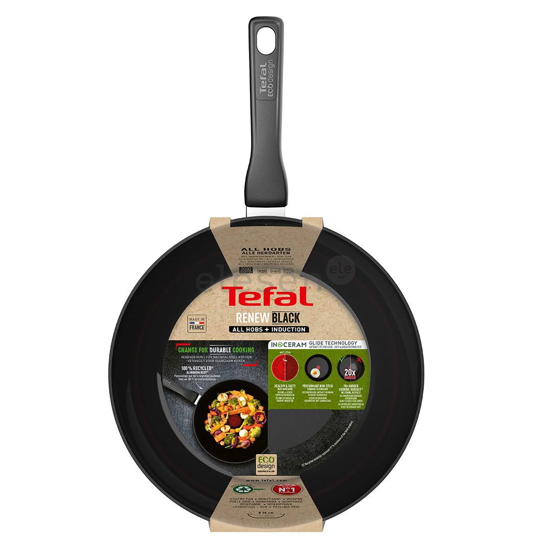 Tefal Renew, 28 см, черный - Сковорода для вока