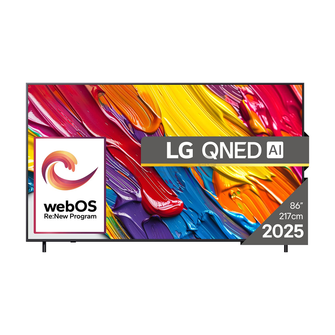 LG QNED82 AI, 86'', 4K UHD, QNED, черный - Телевизор