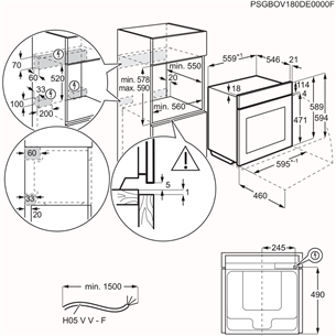 AEG 7000 Series MealAssist, 71 L, pirolizė, juoda - Įmontuojama orkaitė