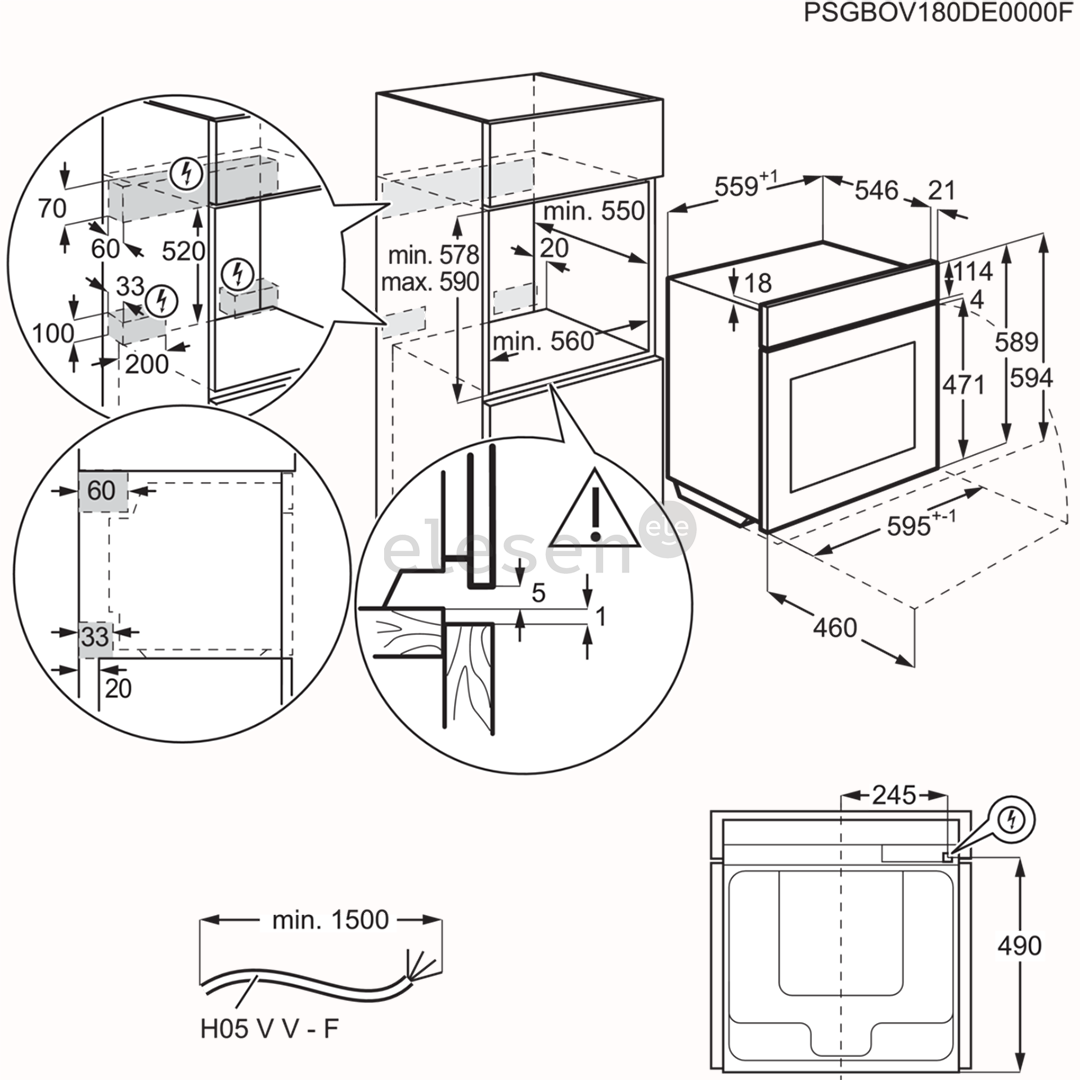 AEG 7000 Series MealAssist, 71 L, pirolizė, juoda - Įmontuojama orkaitė