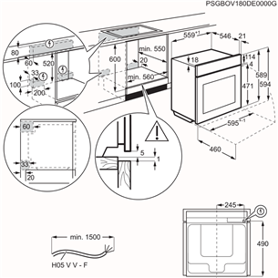 AEG 7000 Series MealAssist, 71 L, pirolizė, juoda - Įmontuojama orkaitė