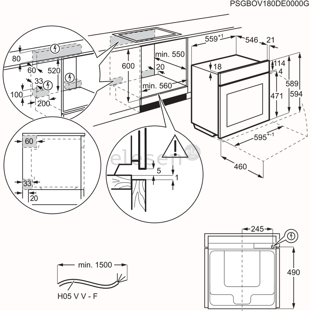 AEG 7000 Series MealAssist, 71 L, pirolizė, juoda - Įmontuojama orkaitė