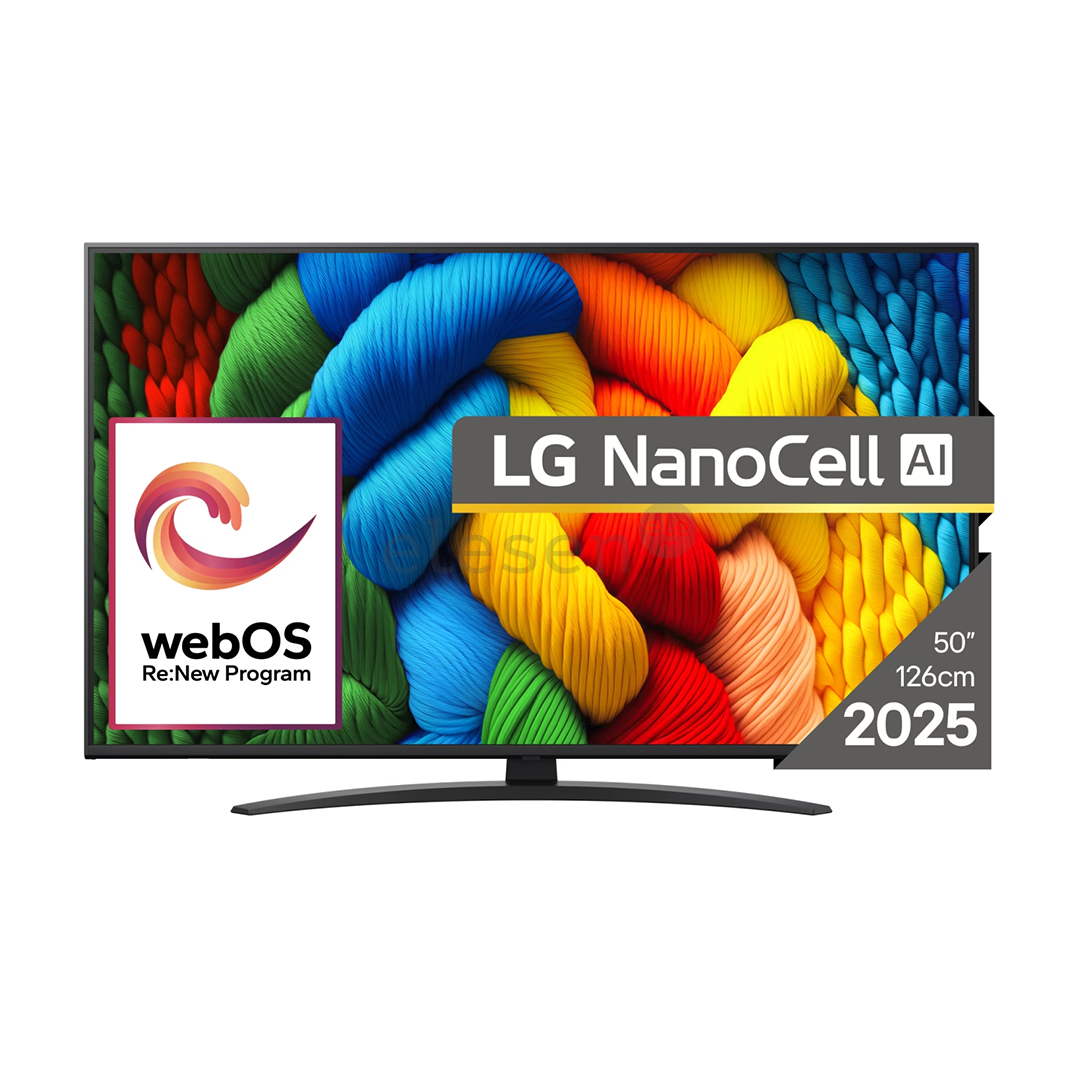 LG NANO81 AI, 50'', LED LCD, NanoCell, juodas - Televizorius